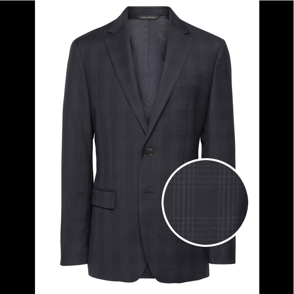 Slim Wool Blazer - Navy